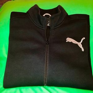 PUMA Men's Black Fleece Sweatshirt Jacket Full Zip